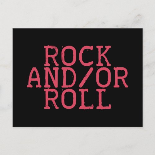 ROCK ANDOR ROLL POSTCARD