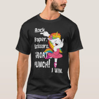 Rock and paper scissors throat punch I win unicorn