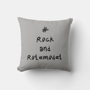 # Rock and Rolemodel - Black. Throw Pillow