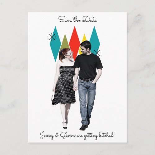 Rock and Roll 1950s Style Save the Date Announcement Postcard
