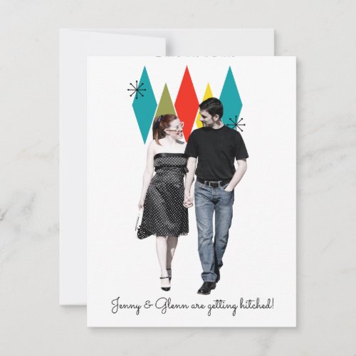 Rock and Roll 1950s Style Save the Date Note Card