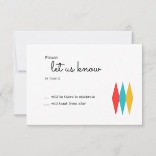 Rock and Roll 1950s Style Wedding RSVP Card