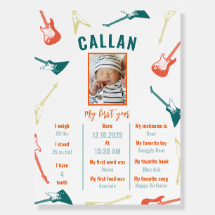 Rock and Roll 1st Birthday Milestone Foam Board