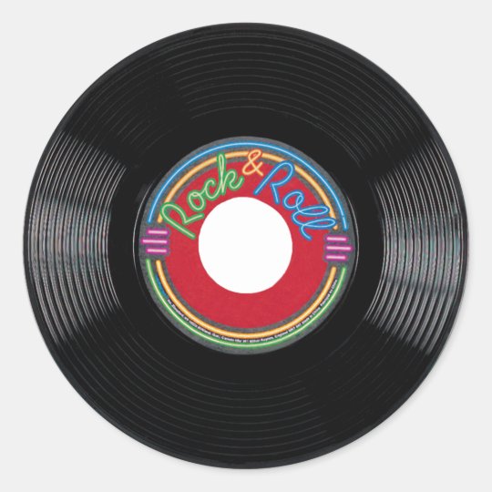 Rock and Roll 45 Record Sticker | Zazzle.com