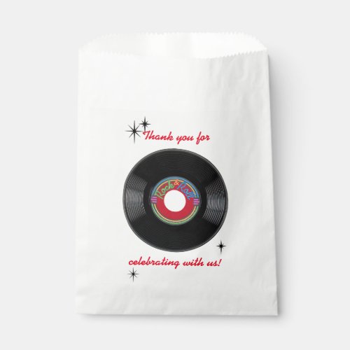 Rock and Roll 45 rpm Record Favor Bag