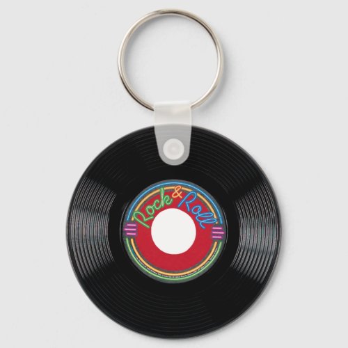 Rock and Roll 45 rpm Record Keychain