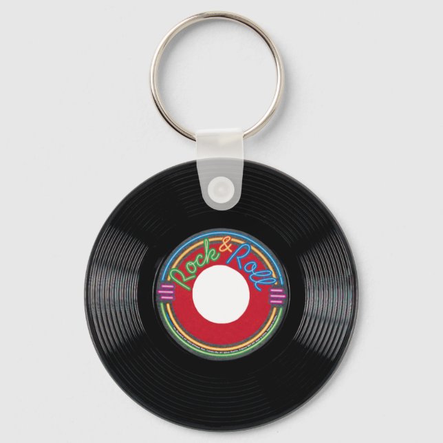 Rock and Roll 45 rpm Record Keychain (Front)