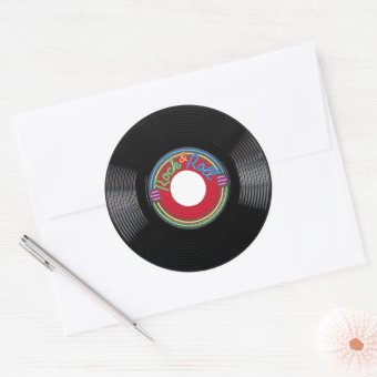 Rock and Roll 45 rpm Record Sticker | Zazzle