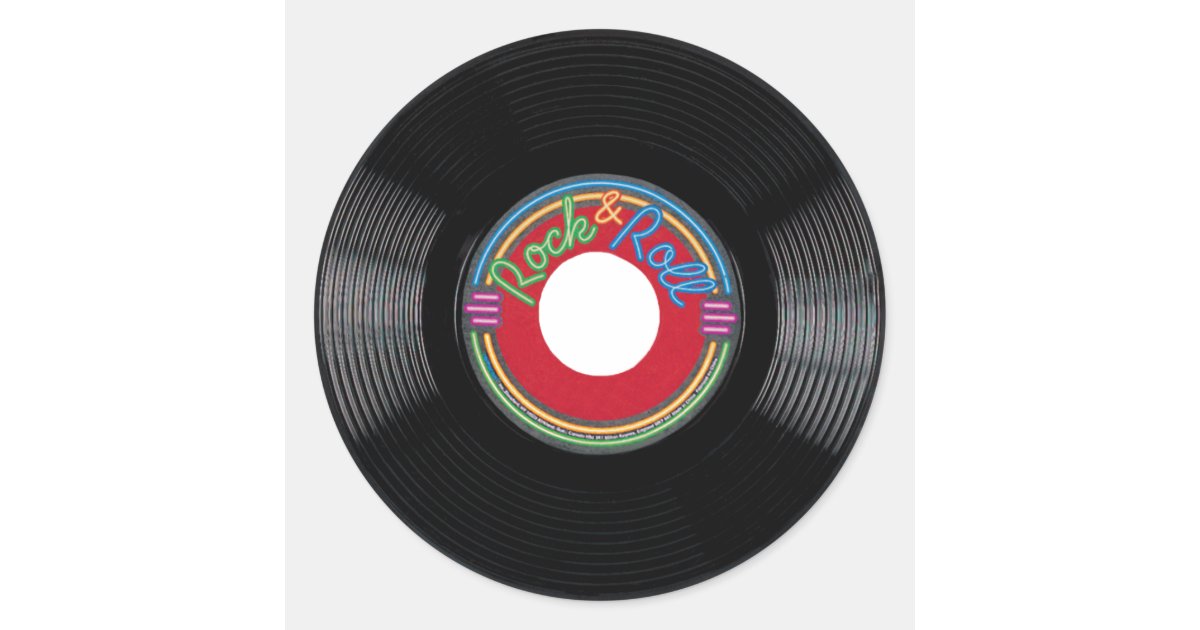 Rock and Roll 45 rpm Record Sticker | Zazzle