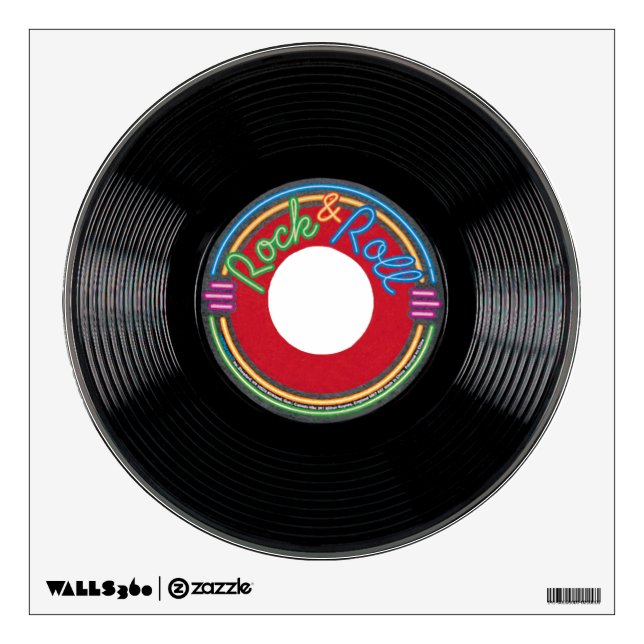 Rock and Roll 45 rpm Record Wall Sticker (Front)