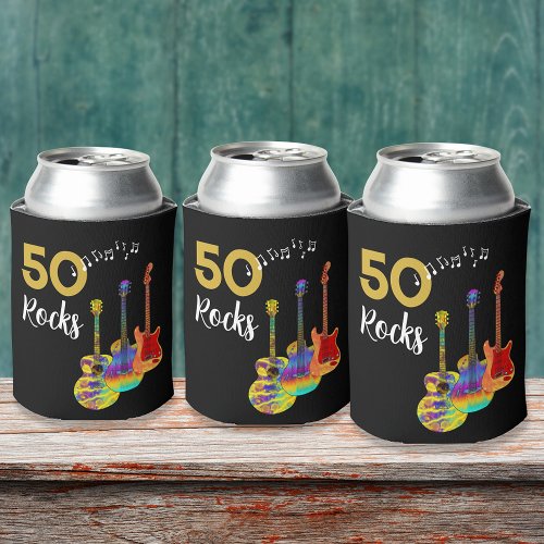 Rock and Roll 50th Birthday Party Can Cooler