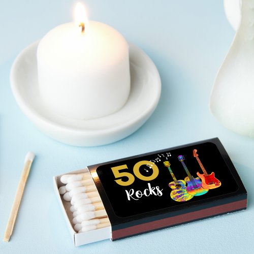 Rock and Roll 50th Birthday Party Matchboxes