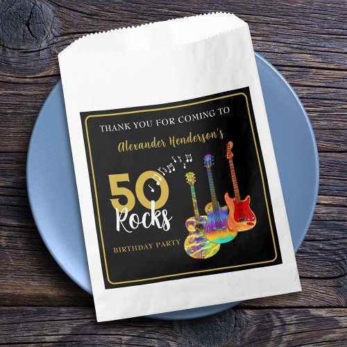 Rock and Roll 50th Birthday Party Thank You Favor Bag