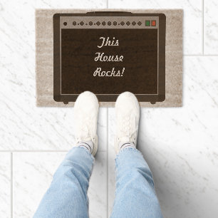 Rock and Roll Amplifier Custom Message Fiber Doormat