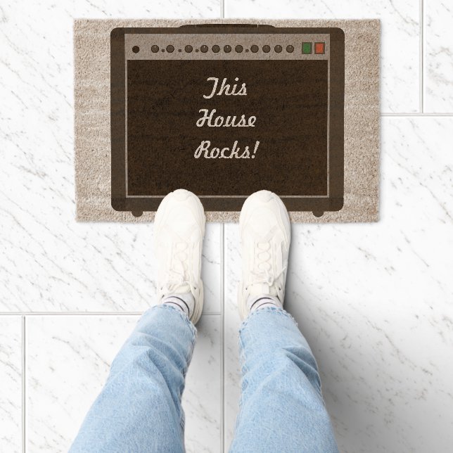 Rock and Roll Amplifier Custom Message Fiber Doormat (Insitu)