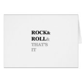 Rock and Roll And That's It (Front Horizontal)