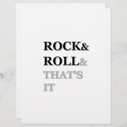 Rock and Roll And That's It (Front/Back)