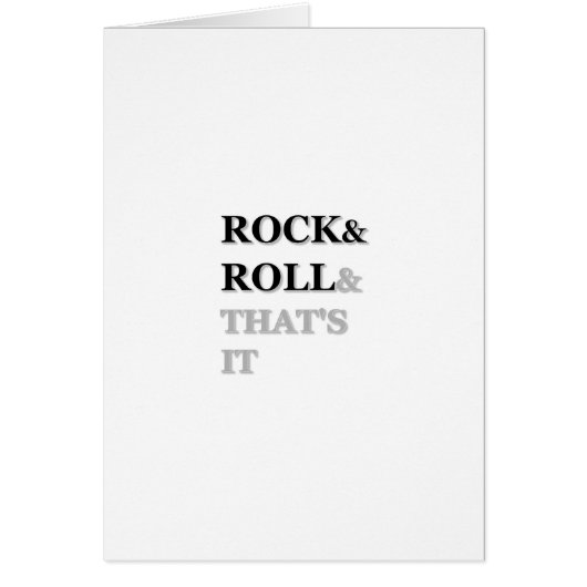Rock and Roll And That's It Cards (Front)