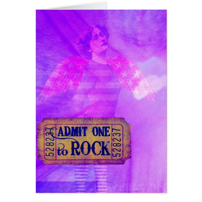 Rock and Roll Angel Digital Collage All Occasions  Cards (Front)