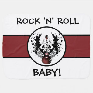 Rock and Roll Baby Guitar Heavy Metal Music Rocker Blanket
