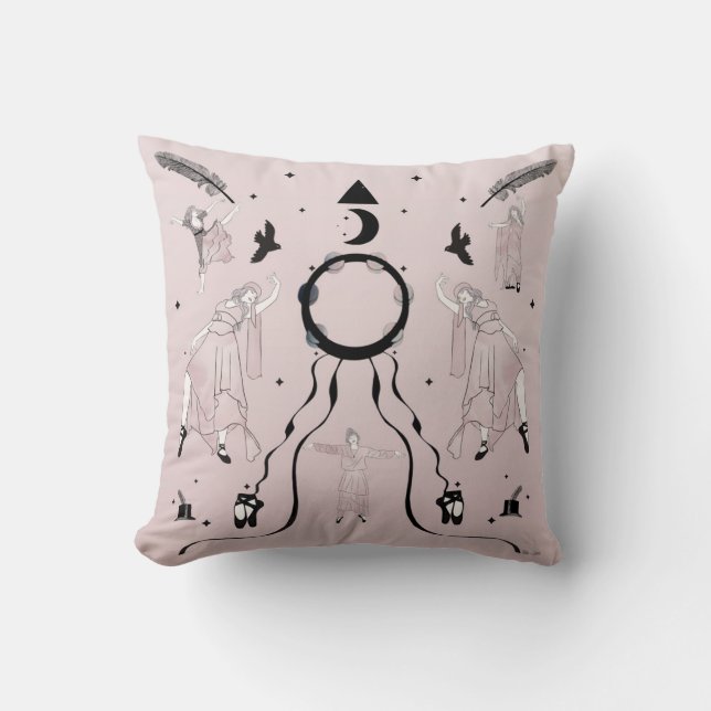 Rock and Roll Ballerina II  Throw Pillow (Front)