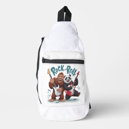 Rock And Roll BigFoot And Panda Jam Session Sling Bag