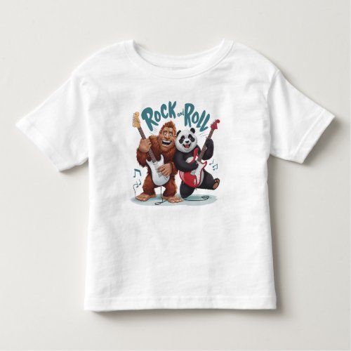 Rock And Roll BigFoot And Panda Jam Session Toddler T_shirt