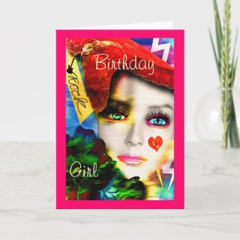 Rock And Roll Birthday Girl Card by DanceswithCats at Zazzle