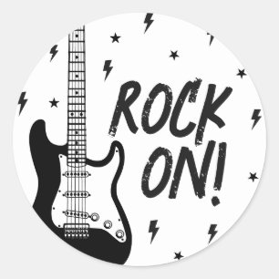 Rock and Roll Birthday Party Classic Round Sticker