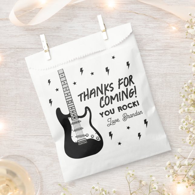 Rock and Roll Birthday Party Favor Bag (Clipped)