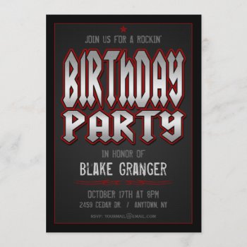 Rock And Roll Birthday Party Invitation by inkbrook at Zazzle