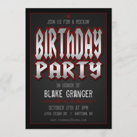 Rock And Roll Birthday Party Invitation