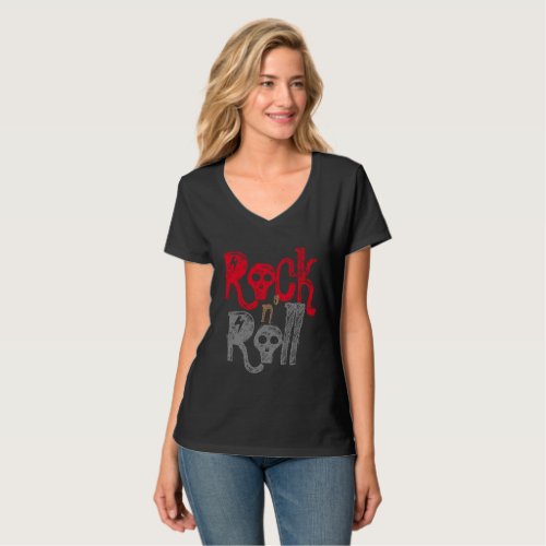 Rock and Roll  Black Rock n Roll T_shirt Design