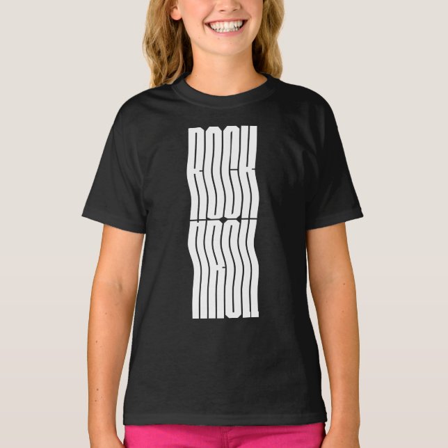 rock and roll bold and wavy logo design T-Shirt (Front)