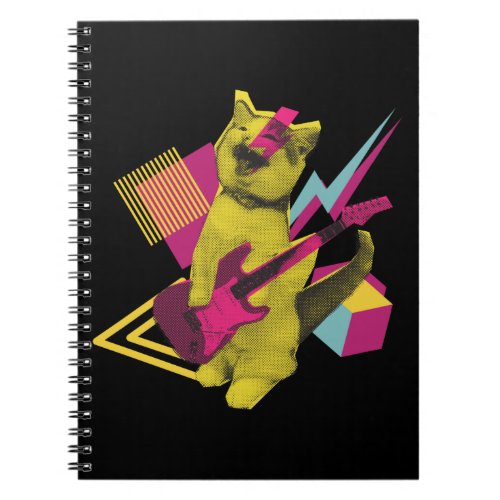 Rock and Roll Cat Guitar Musician Notebook