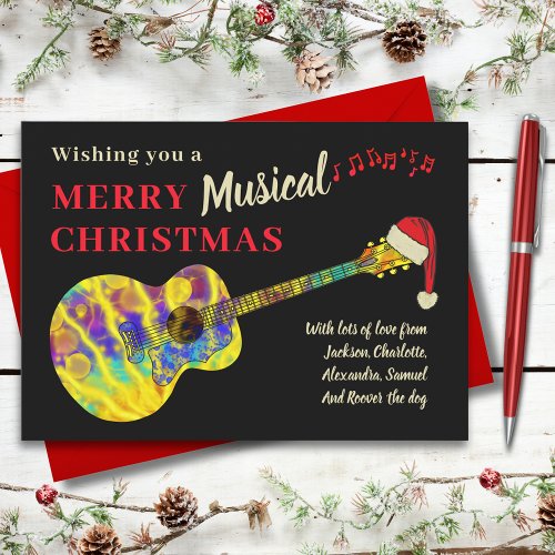 Rock and Roll Christmas Guitar Holiday Card