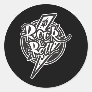 ROCK AND ROLL CLASSIC ROUND STICKER