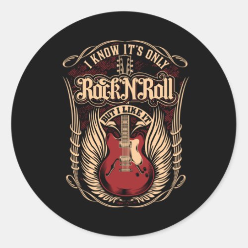 ROCK AND ROLL CLASSIC ROUND STICKER