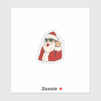 Rock and Roll Cool Santa Claus with Sunglasses Sticker