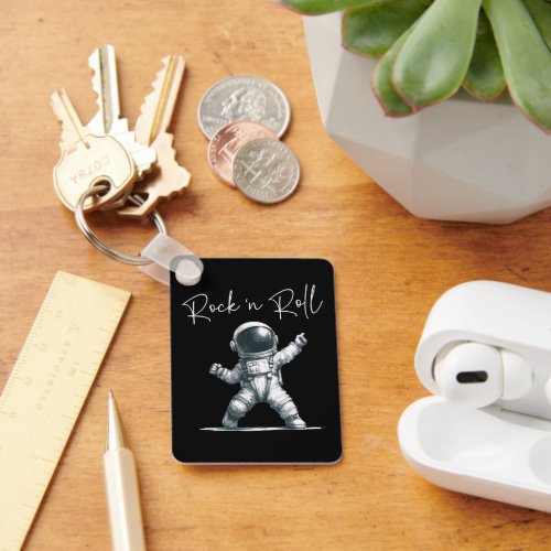Rock and Roll Dancing Baby Astronaut Keychain Blk