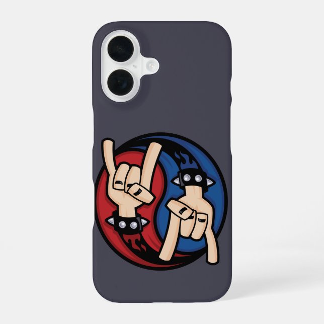 Rock and Roll Devil Horns Yin Yang iPhone Case (Back)