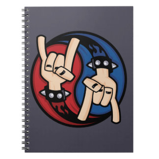 Rock and Roll Devil Horns Yin Yang Notebook