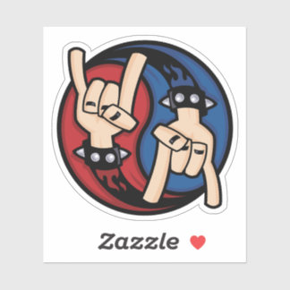 Rock and Roll Devil Horns Yin Yang Sticker