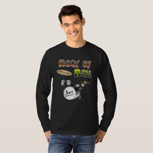 Rock and Roll Drums Shirt for Teens or Men