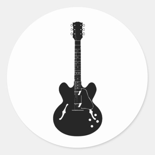 Rock and Roll electric and acoustic guitar Square  Classic Round Sticker