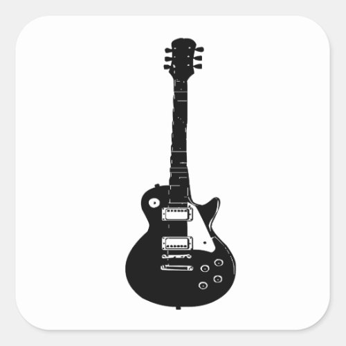 Rock and Roll electric and acoustic guitar  Square Square Sticker
