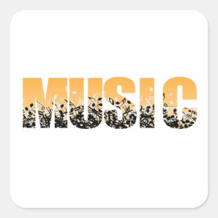 Rock and Roll electric and acoustic guitar Square Sticker