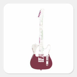 Rock and Roll electric and acoustic guitar Square Sticker