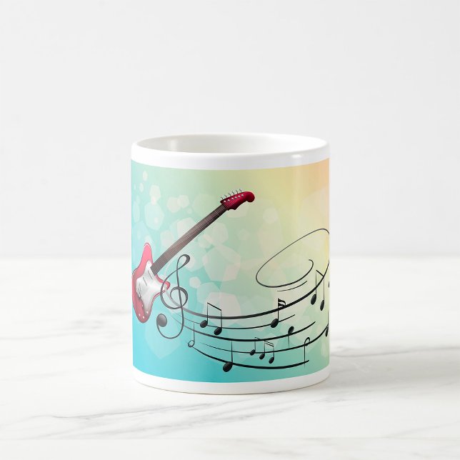 Rock and Roll Electric Guitar Swirling Music Notes Coffee Mug (Creator Uploaded)