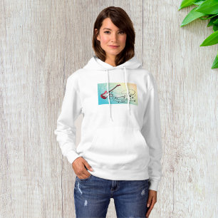 Rock and Roll Electric Guitar Swirling Music Notes Hoodie